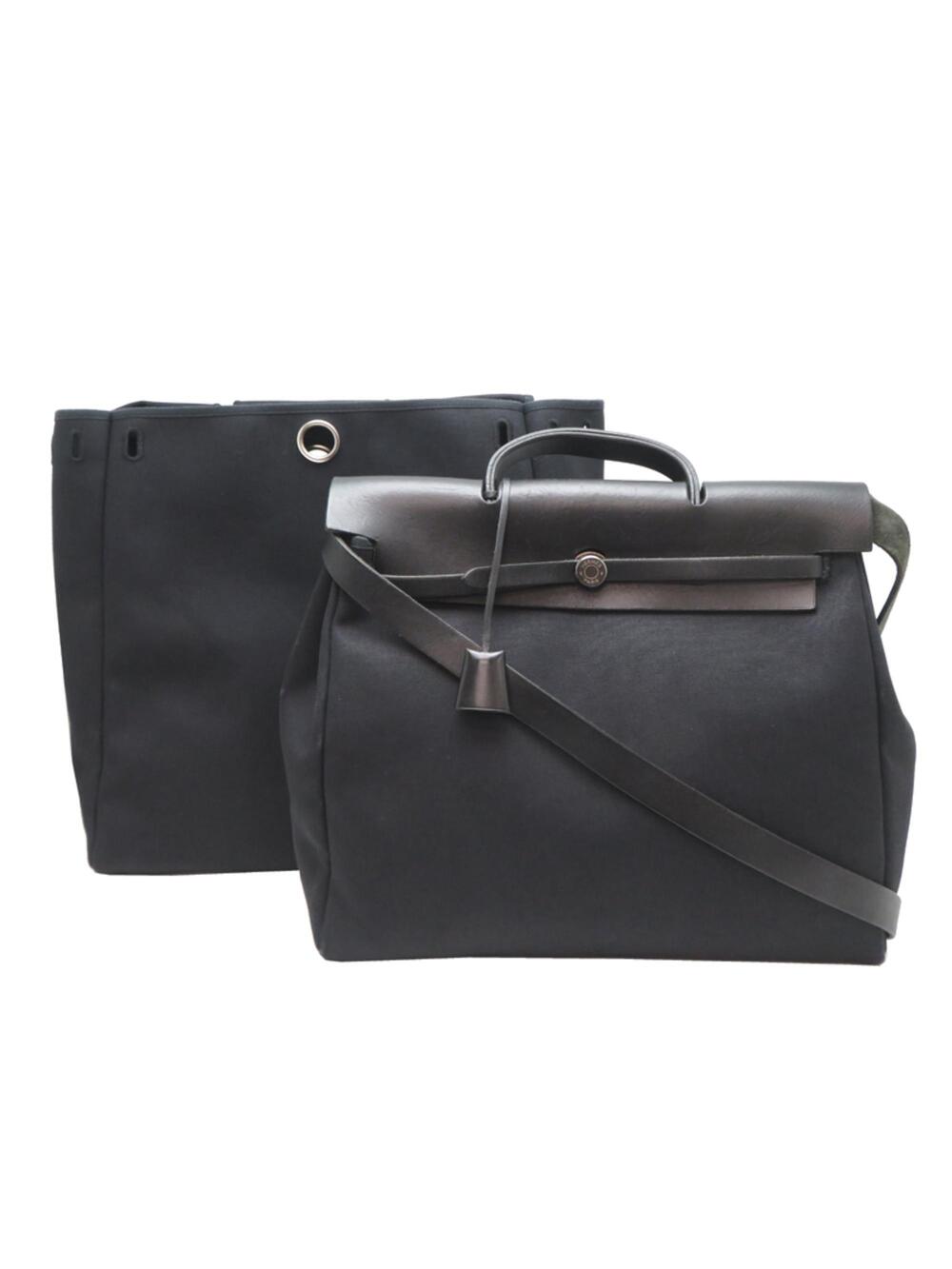 Hermes Herbag Toile And Leather Mm #342133H17B